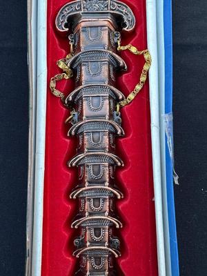 DECORATIVE CHINESE TOWER PAGODA DAGGER AND SHEATH