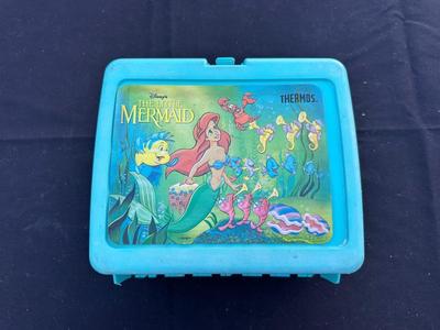 VINTAGE THERMOS “THE LITTLE MERMAID” PLASTIC LUNCH BOX WITH THERMOS BOTTLE