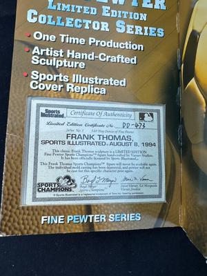 SPORTS ILLUSTRATED SERIES 1 LIMITED EDITION “FRANK THOMAS” FINE PEWTER FIGURE