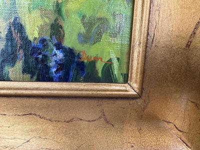 “AUTUMN IN CHIANTI” PAINTING WITH PICTURE LIGHT - SIGNED BY MARY DUNN