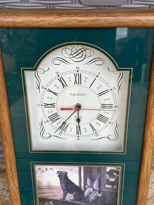 INGRAHAM QUARTZ WALL CLOCK WITH BLACK LABRADOR PICTURE