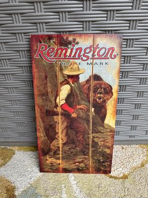 REMINGTON “RIGHT OF WAY” WOOD SIGN