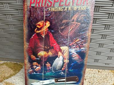 REMINGTON “THE PROSPECTOR” WOOD SIGN