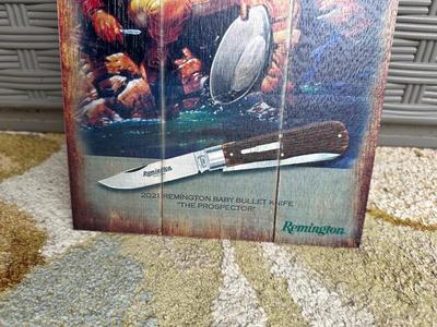 REMINGTON “THE PROSPECTOR” WOOD SIGN