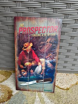REMINGTON “THE PROSPECTOR” WOOD SIGN