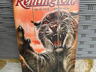 REMINGTON “BOBCAT” WOOD SIGN
