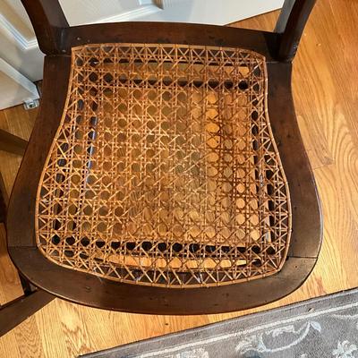 A430 Vintage Cane Seat Chair And Side Table