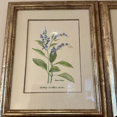 L464 Set Of Four Framed Watercolors By Marie Clapp