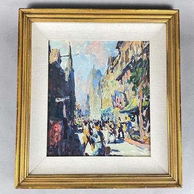 L468 Original Oil Painting Of Street Scene By Charles MOvalli (1945-2016)