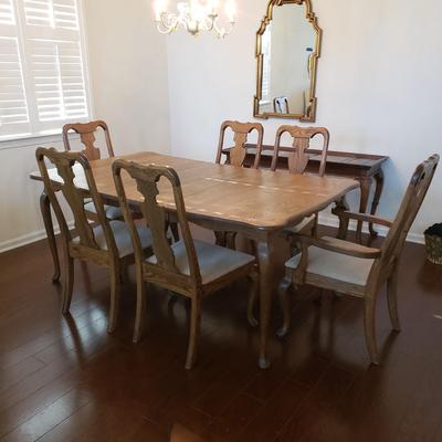 LOT 110: Dining Table with Six Matching Chairs