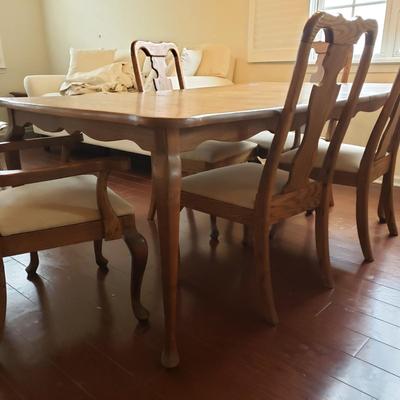 LOT 110: Dining Table with Six Matching Chairs