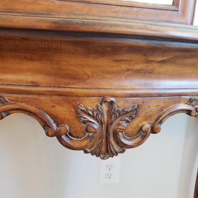LOT 113: Matching Wooden Console Table & Mirror