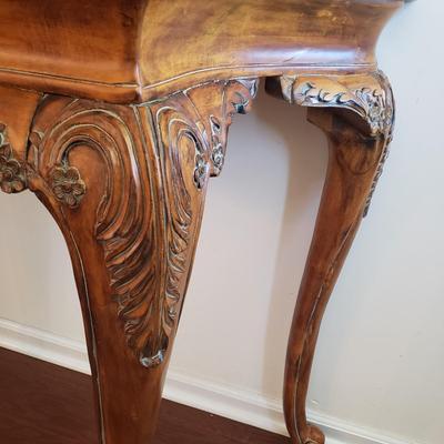 LOT 113: Matching Wooden Console Table & Mirror