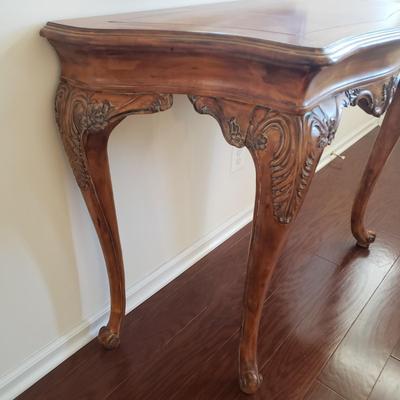 LOT 113: Matching Wooden Console Table & Mirror