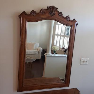 LOT 113: Matching Wooden Console Table & Mirror