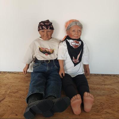 LOT 120: Pair of Custom-Made Harley Davidson Dolls