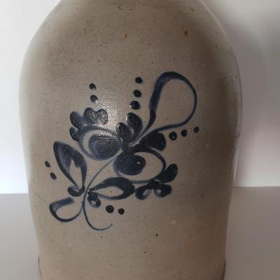 LOT 122: Vintage Salt Glazed Stoneware Jug & Crock