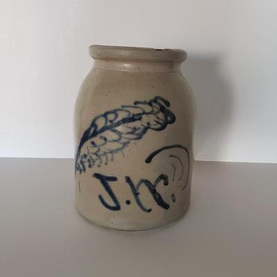 LOT 122: Vintage Salt Glazed Stoneware Jug & Crock