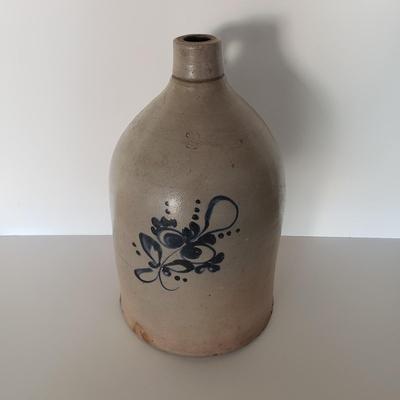 LOT 122: Vintage Salt Glazed Stoneware Jug & Crock