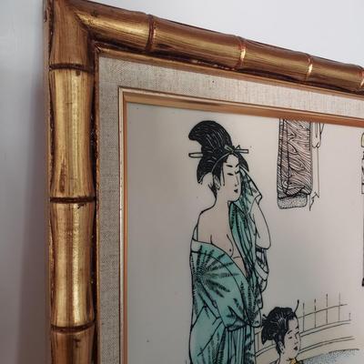 LOT 126: Geisha Art Intaglio Resin Etching