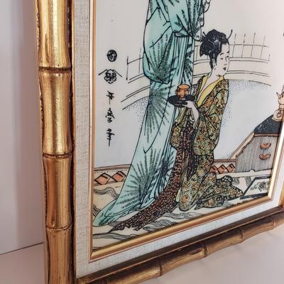 LOT 126: Geisha Art Intaglio Resin Etching