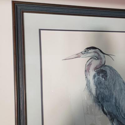 LOT 128: "Great Blue Heron" by Lawrence Snyder Print Signed & Numbered