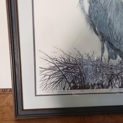 LOT 128: "Great Blue Heron" by Lawrence Snyder Print Signed & Numbered