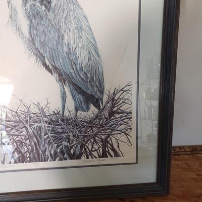 LOT 128: "Great Blue Heron" by Lawrence Snyder Print Signed & Numbered