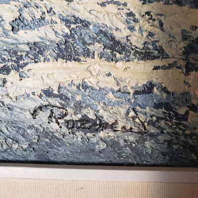 LOT 129: Winter Landscape Signed Oil Painting on Canvas