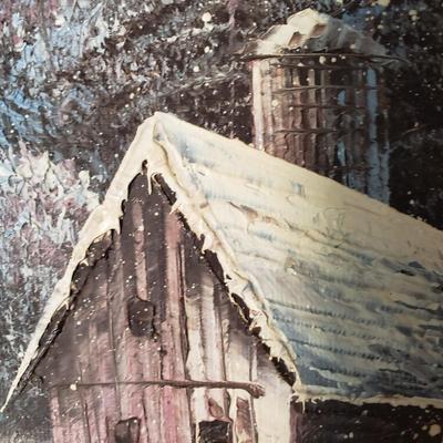 LOT 129: Winter Landscape Signed Oil Painting on Canvas