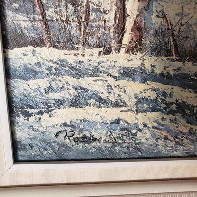 LOT 129: Winter Landscape Signed Oil Painting on Canvas