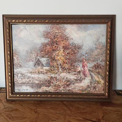 LOT 130: Oil Painting Signed Marie Charlot