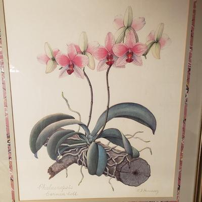 LOT 191: Set of 3 Framed Floral Art Prints