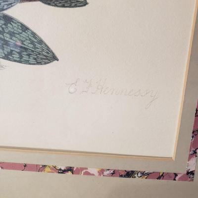 LOT 191: Set of 3 Framed Floral Art Prints