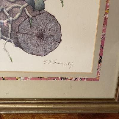 LOT 191: Set of 3 Framed Floral Art Prints