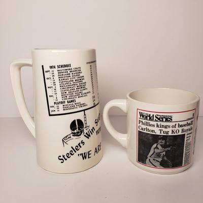 LOT 196: Philadelphia Sports Memorabilia with NFL Super Bowl Football, Mugs, Action Figures & More