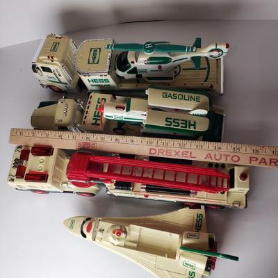 LOT 197: Hess Trucks-Space Shuttle, Helicopter, Airplane, Firetruck