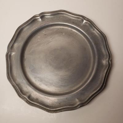 LOT 204: Pewter Collection-Pitcher, Trays, Platters, Decorative Bowl