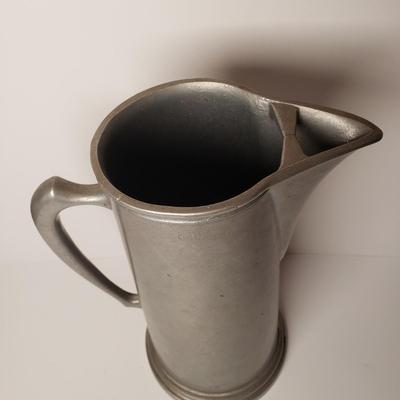 LOT 204: Pewter Collection-Pitcher, Trays, Platters, Decorative Bowl