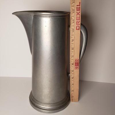 LOT 204: Pewter Collection-Pitcher, Trays, Platters, Decorative Bowl