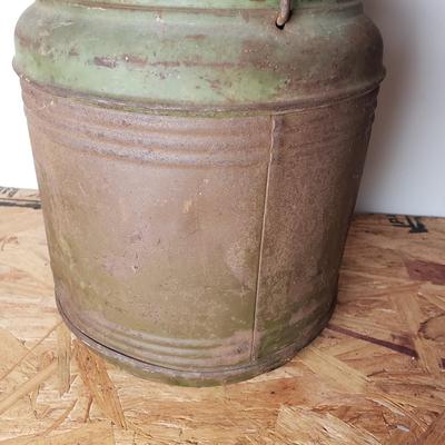LOT 206: Swedish Enamelware Pitcher, Vintage Insulated Thermos, Blue Enamel Coffeepot, Pickle castor Stand with Tongs & Antique...