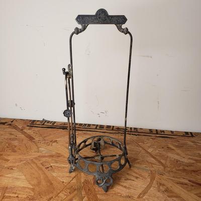 LOT 206: Swedish Enamelware Pitcher, Vintage Insulated Thermos, Blue Enamel Coffeepot, Pickle castor Stand with Tongs & Antique...