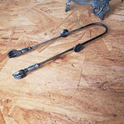 LOT 206: Swedish Enamelware Pitcher, Vintage Insulated Thermos, Blue Enamel Coffeepot, Pickle castor Stand with Tongs & Antique...