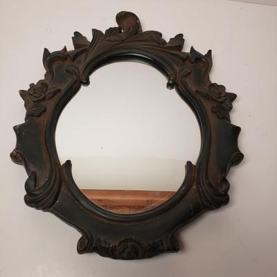 LOT 209: Hand Carved Wooden Mirror, Pair of Victorian Lady Ewers & More