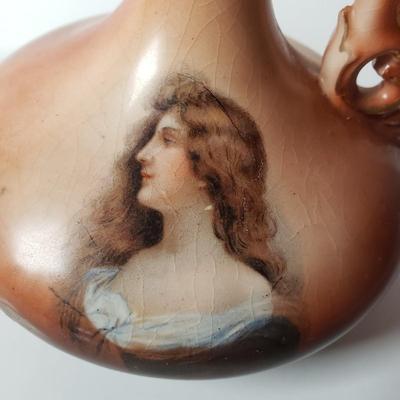 LOT 209: Hand Carved Wooden Mirror, Pair of Victorian Lady Ewers & More