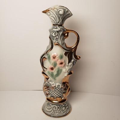 LOT 209: Hand Carved Wooden Mirror, Pair of Victorian Lady Ewers & More