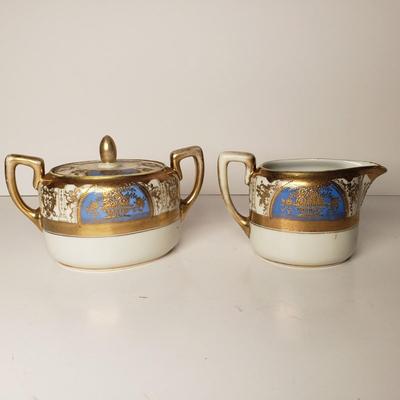 LOT 211: Vintage Noritake China Tea Set & Floral Plates