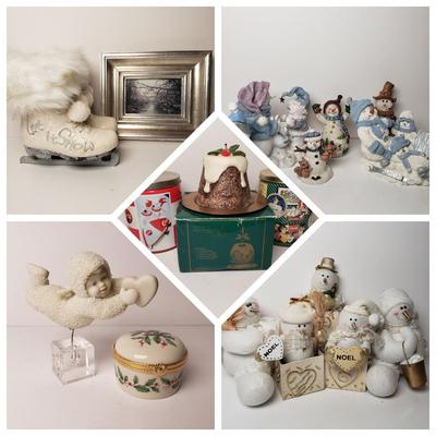 LOT 212: Winter Decor-Lenox Trinket Box, Snowbabies, Snow Buddies, Dept 56, Coca Cola Tins & More