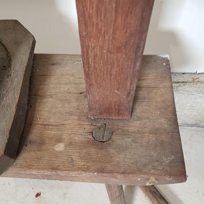 LOT 228: Antique Wooden Cheese Press/Fruit Press for Wine