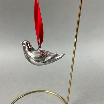 K484 Sterling Dove Bird Ornament